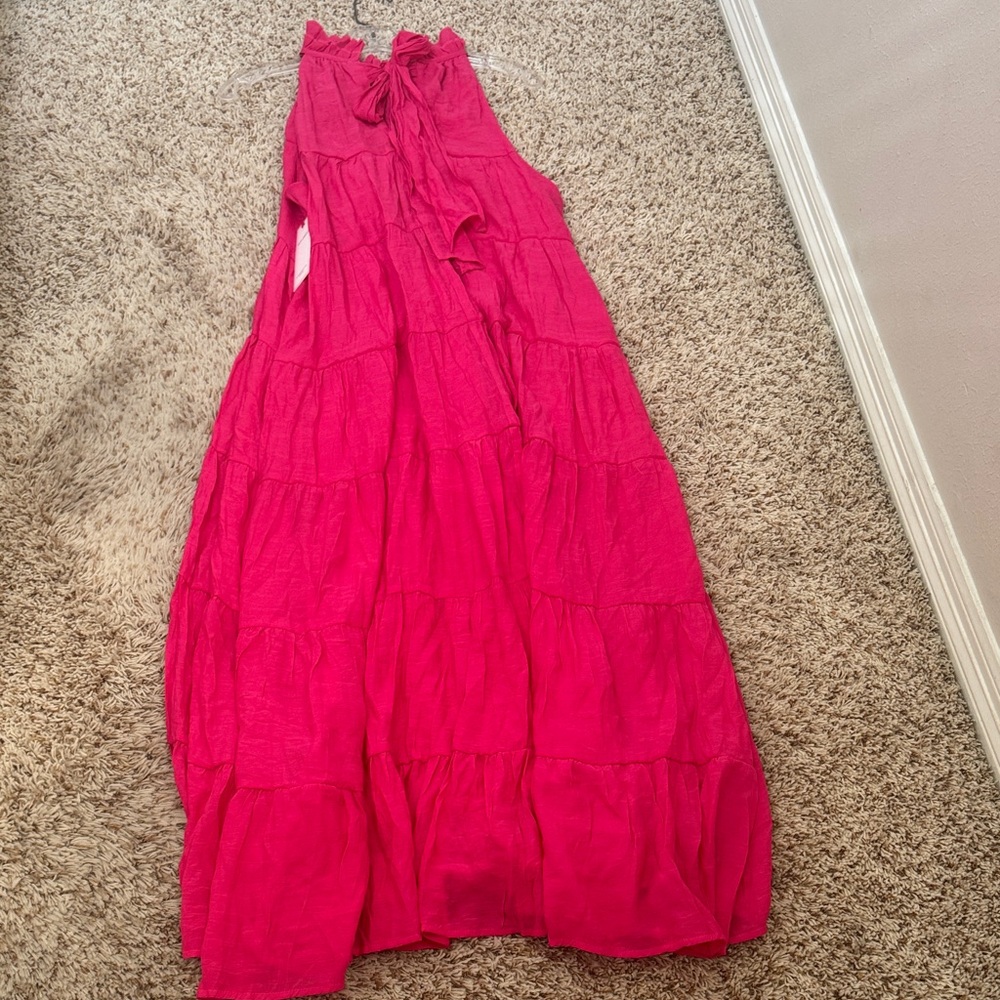 NWT FUCHSIA PINK LONG DRESS by Aura, size L - Picture 8 of 10